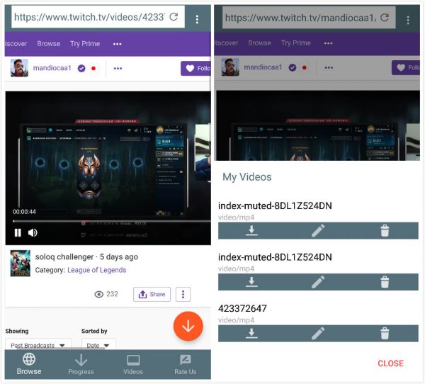download VODs on Android