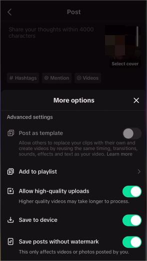 save TikTok video without watermark before posting