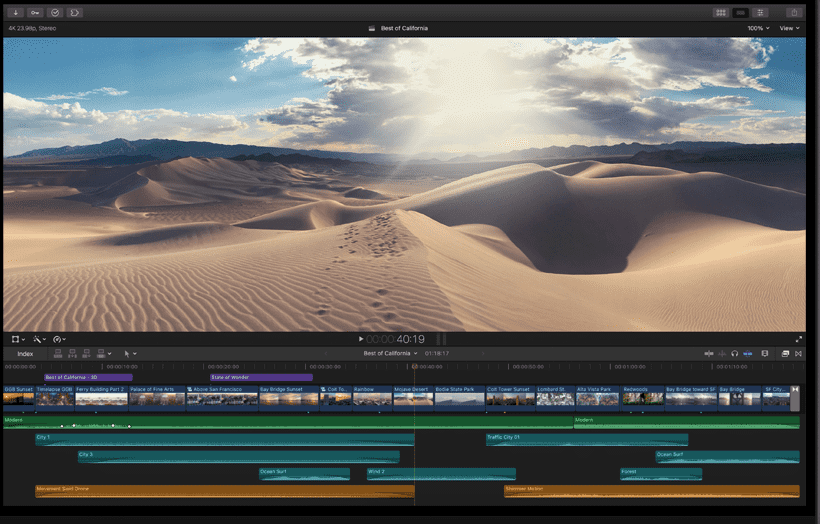final cut pro video editor interface 