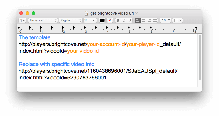 find brightcove video url