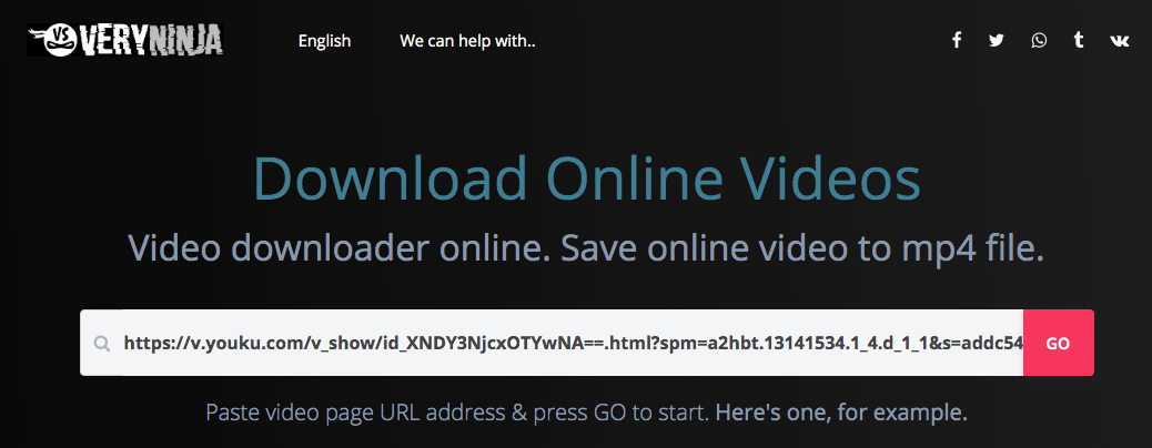 paste the url to online tool