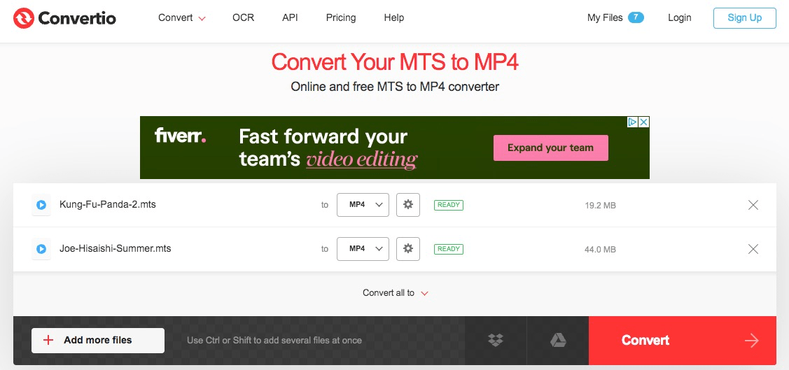 mts to mp4 convertio