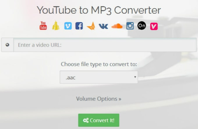 youtube to aac online with converttoaudio