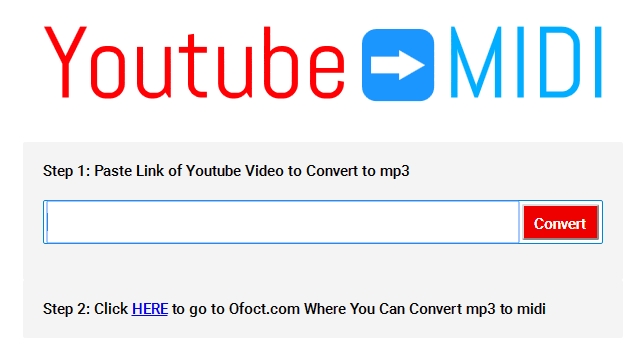 online YouTube to MIDI converter