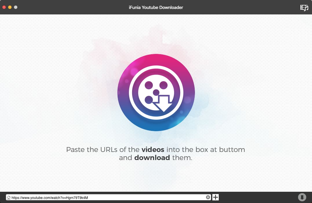 interface of ifunia youtube downloader
