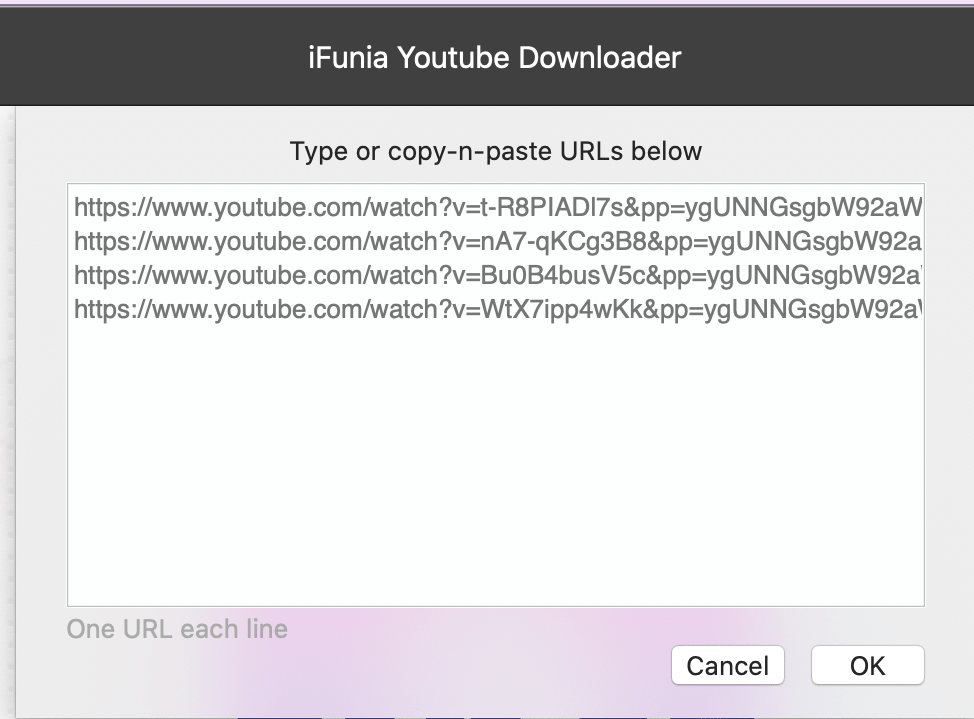 input multiple video URLs