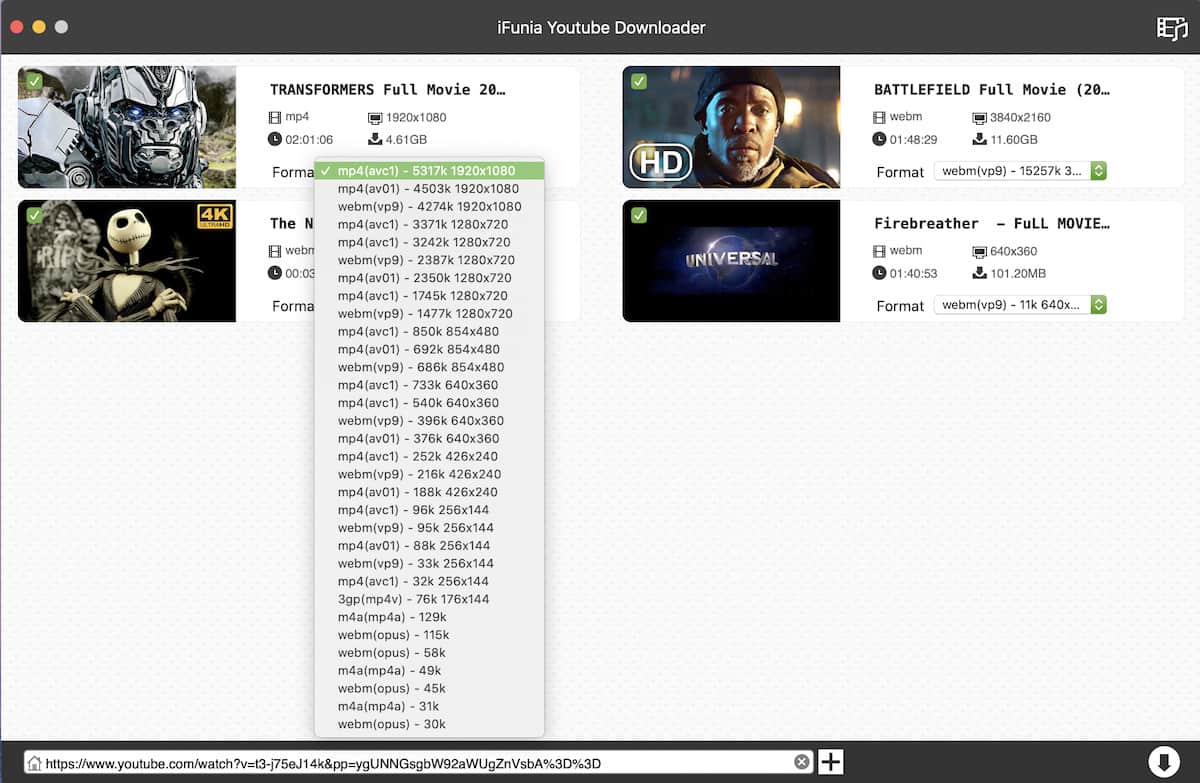 download youtube 1080p mac- choose format