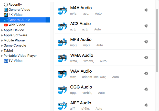 choose mp3 as ouput format