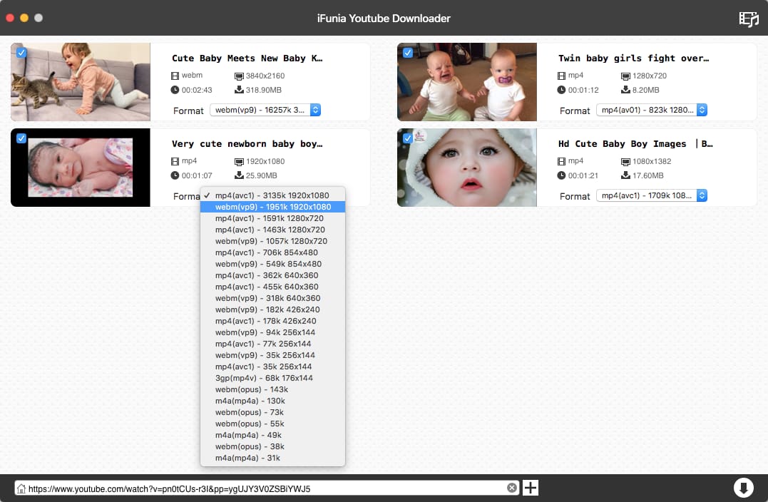 choose format baby videos