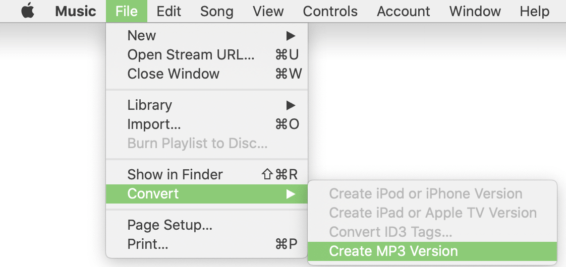 convert mp4 to mp3 in Music