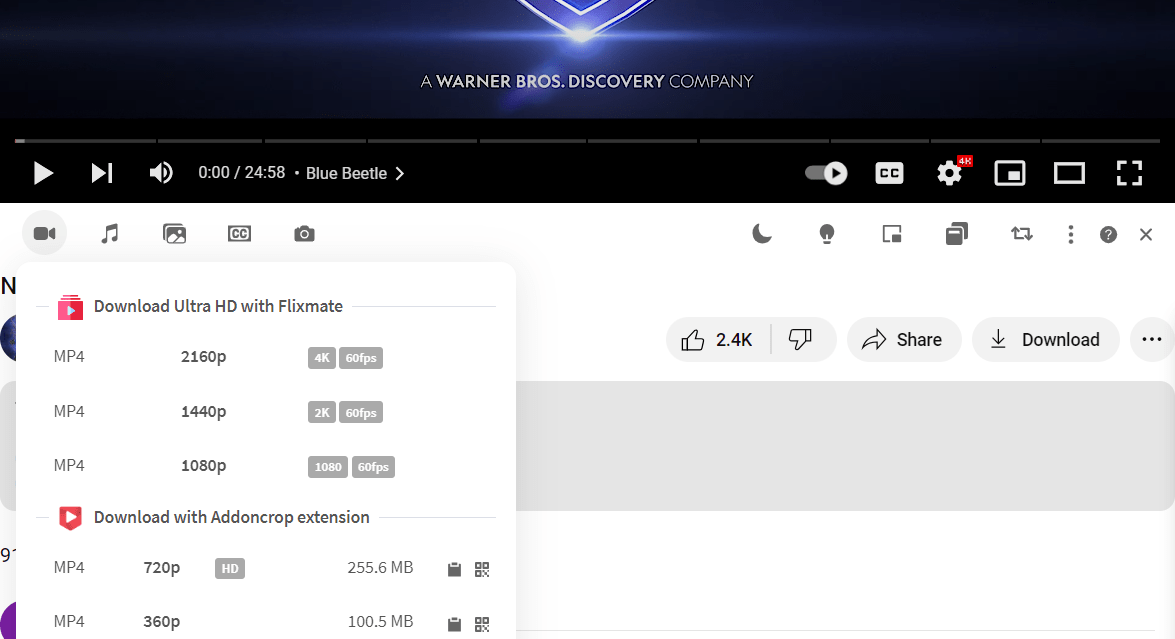 download 4K YouTube in Chrome