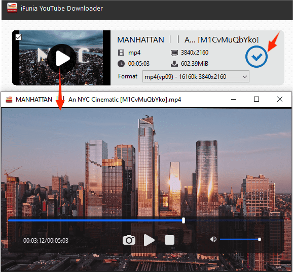 check and preview the downloaded 4K video