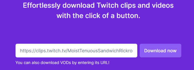 clipr- download twitch VODs and clips online