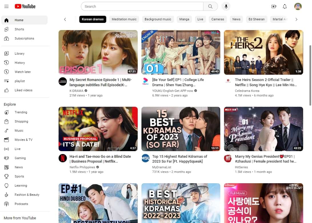 Youtube-K-dramas